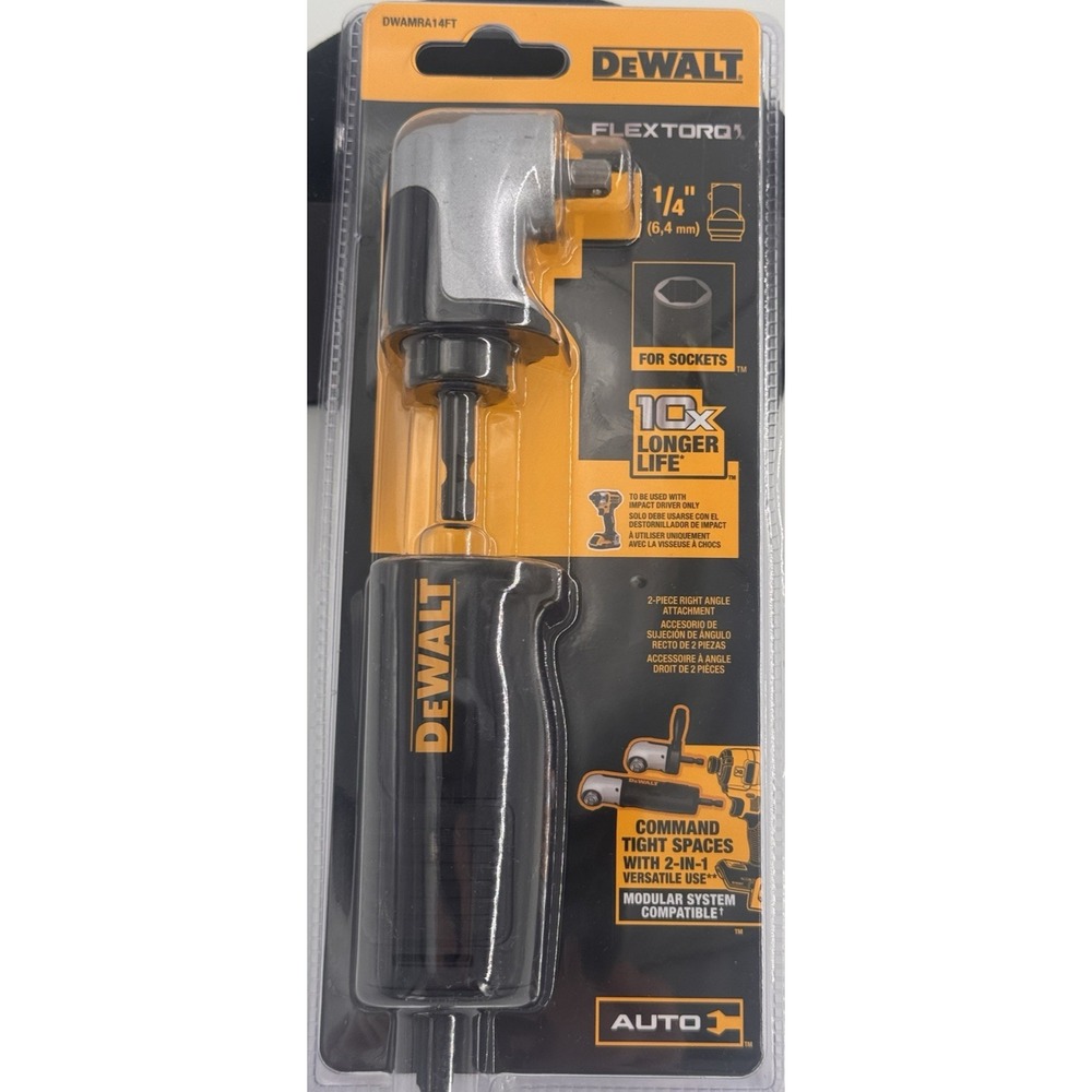 DeWALT DWAMRA14FT FLEXTORQ 1/4" Right Angle Impact Driver Attachment for Sockets